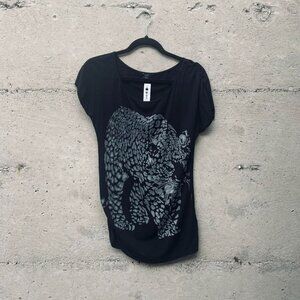 2000s leopard slouchy tee